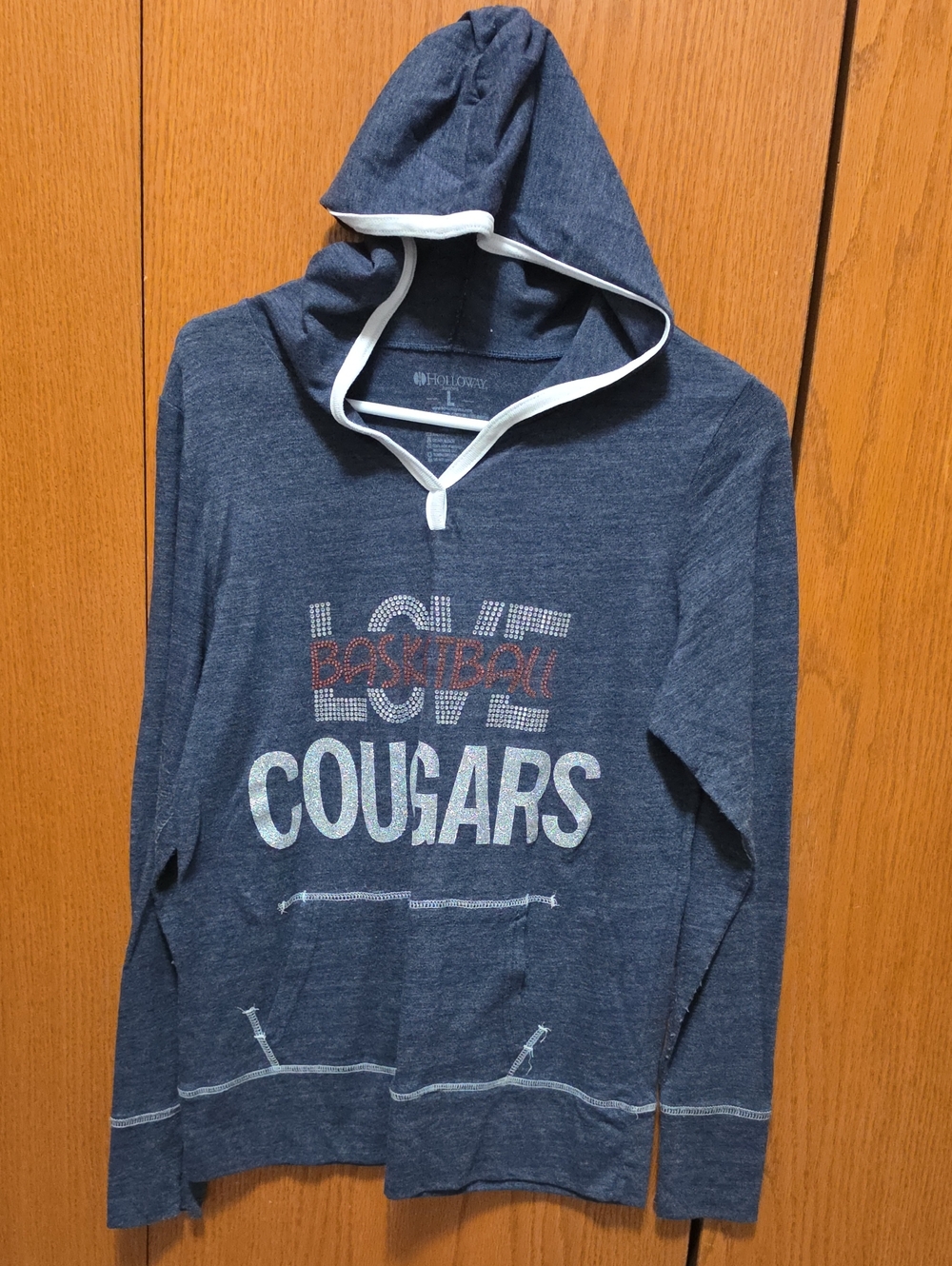 Holloway Navy Blue 'Cougars' Basketball Lightweight Hoodie